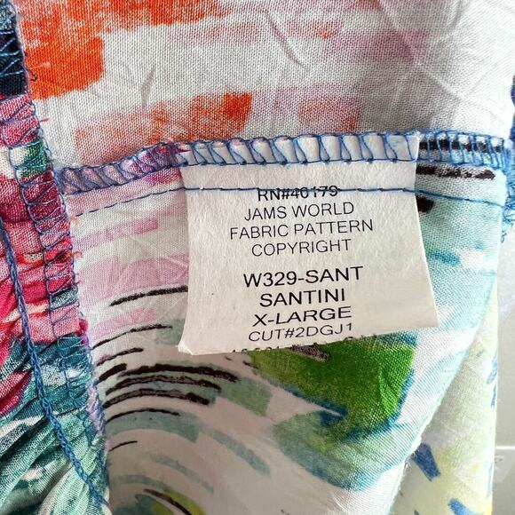 Jams World Hattie Santini Floral Mini Dress Women's XL Ruffle Hawaiian Tropical - Picture 8 of 8